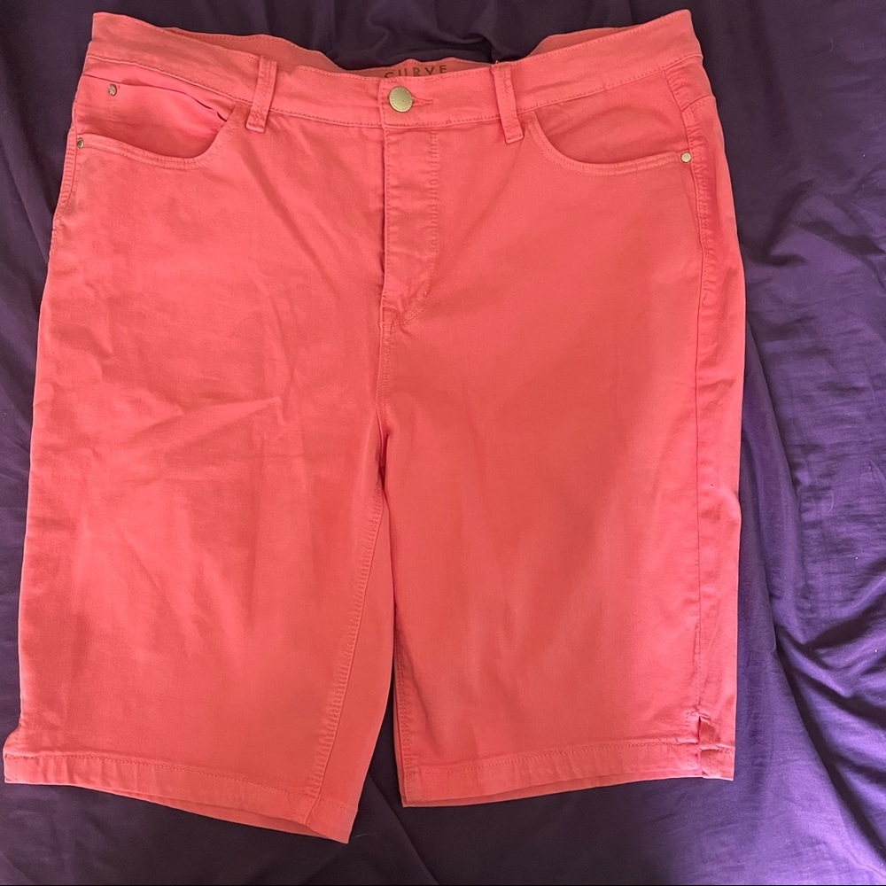 NWOT Curve Appeal Pink Long Shorts Size 18